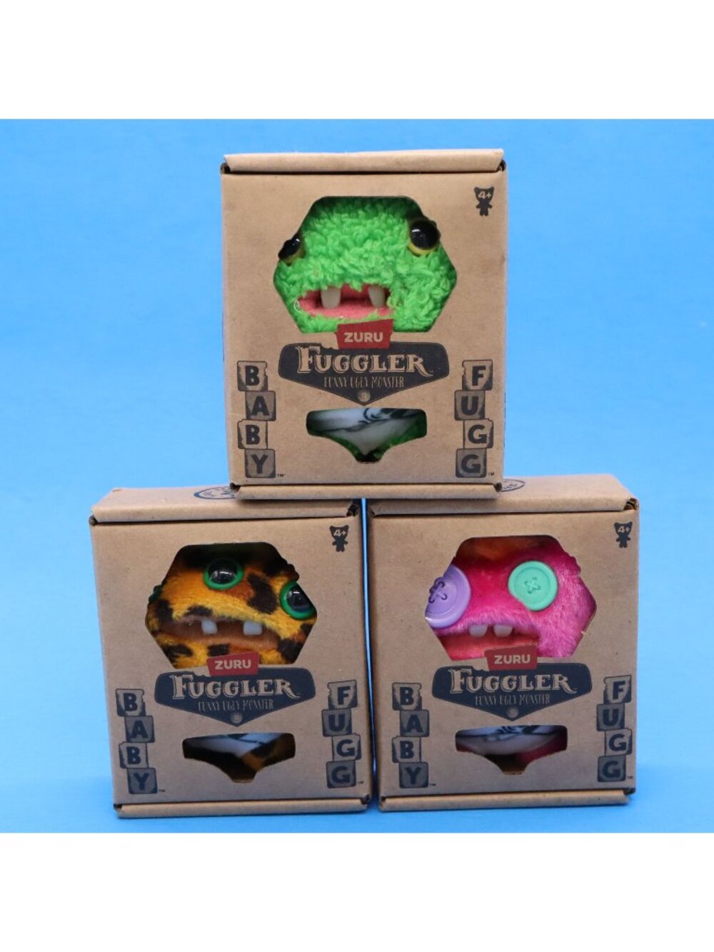 3 Fuggler Baby Fugg Series 2 SQUIDGE ANNOYED ALIEN INDECISIVE MONSTER Sealed